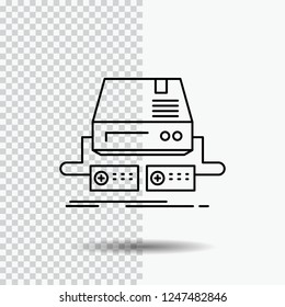 Console, game, gaming, pad, drive Line Icon on Transparent Background. Black Icon Vector Illustration
