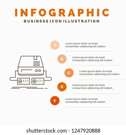Console, game, gaming, pad, drive Infographics Template for Website and Presentation. Line Gray icon with Orange infographic style vector illustration