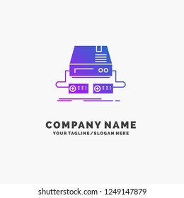 Console, game, gaming, pad, drive Purple Business Logo Template. Place for Tagline.