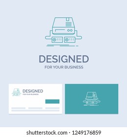 Console, game, gaming, pad, drive Business Logo Line Icon Symbol for your business. Turquoise Business Cards with Brand logo template