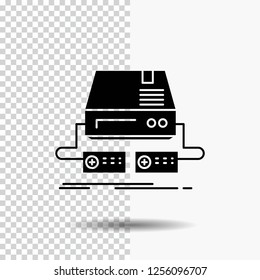 Console, game, gaming, pad, drive Glyph Icon on Transparent Background. Black Icon