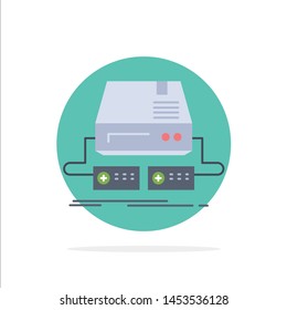 Console, game, gaming, pad, drive Flat Color Icon Vector
