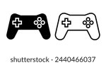 console game icon, sign, or symbol in glyph and line style isolated on transparent background. Vector illustration