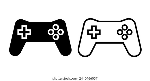 console game icon, sign, or symbol in glyph and line style isolated on transparent background. Vector illustration