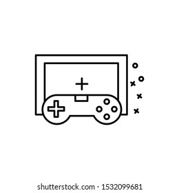 Console game industry icon. Simple line, outline vector of industry icons for ui and ux, website or mobile application on white background