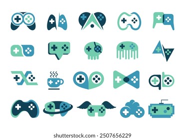 Console Game Logo Element Set