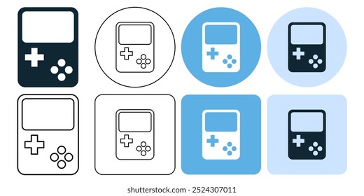 console jogo de bolso jogo, vetor pictograma do vetor do jogo ícone símbolo ui e ux design, glifos e linha de traçado