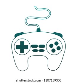 Console gamepad isolated blue lines