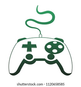 Console gamepad isolated green lines