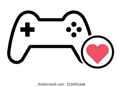 Console gaming gamepad icon, gadget technology button vector illustration, play fun game .