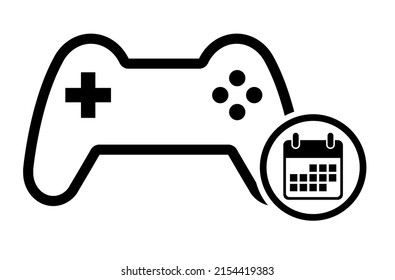 Console gaming gamepad icon, joystick gadget technology button vector illustration, play fun game .
