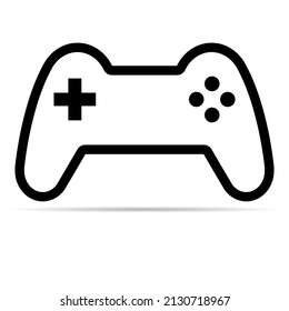 Consola de juegos gamepad sombra de icono, gadget tecnología ilustración de botón vector, juego divertido juego.