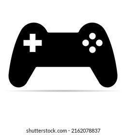 Consola de juegos gamepad sombra de icono, joystick gadget tecnología ilustración de botón vectorial, juego divertido juego.