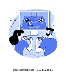 Console gaming isolated cartoon vector illustrations. Friends with joysticks playing game, gaming console, video entertainment, modern technology, leisure time together vector cartoon.