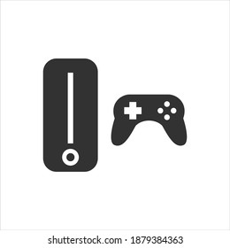 Icono del vector de juegos de consola en fondo blanco