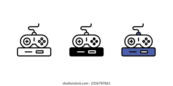 Diseño de iconos de consola con ilustración de fondo blanco