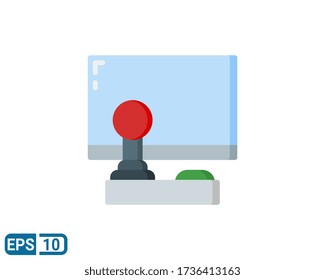 console icon in flat style. vector illustration for graphic design, website, UI isolated on white background. Editable color. EPS 10