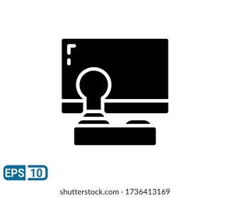 icono de consola en estilo glifo. ilustración vectorial para diseño gráfico, sitio web, interfaz de usuario aislada en fondo blanco. EPS 10