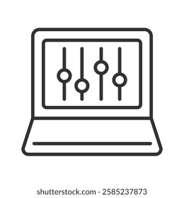 Console icon in line design. Console, terminal, command, prompt, coding, script, shell on white background vector. Console icon in line design editable stroke icon