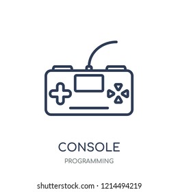 Console icon. Console linear symbol design from Programming collection. Simple outline element vector illustration on white background.