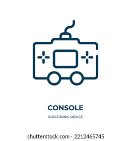 Console icon. Linear vector illustration from electronic device collection. Outline console icon vector. Thin line symbol for use on web and mobile apps, logo, print media.