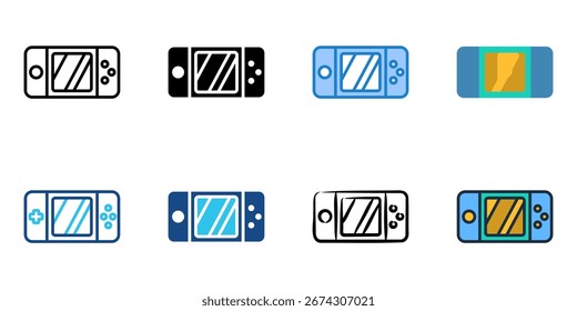 Console icon set multiple style collection 
