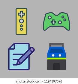 console icon set. vector set about game controller, arcade and edit icons set.