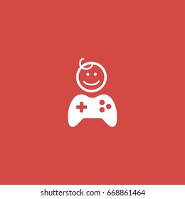 console icon. sign design. red background