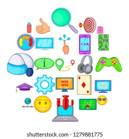 Console icons set. Cartoon set of 25 console vector icons for web isolated on white background