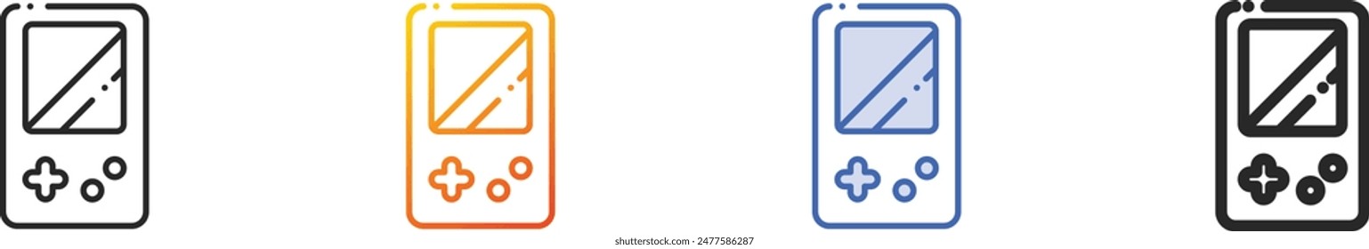 console icon.Thin Linear, Gradient, Blue Stroke and bold Style Design Isolated On White Background