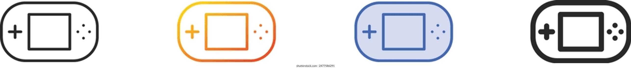 console icon.Thin Linear, Gradient, Blue Stroke and bold Style Design Isolated On White Background