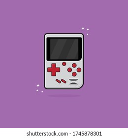 Console ilustartion, video game console, portable classic console game pad flat design vector illustration