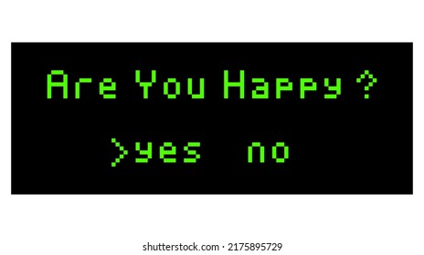 Console interface dialogue. Retrowave style illustration.