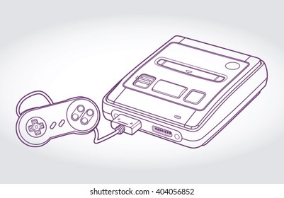 Console in line art style for print or web design