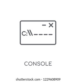 Console linear icon. Modern outline Console logo concept on white background from Programming collection. Suitable for use on web apps, mobile apps and print media.