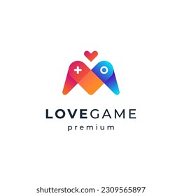 console with love for game lover and streamer logo design