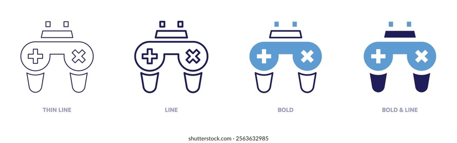 Console modding icon in 4 different styles. Thin Line, Line, Bold, and Bold Line. Duotone style. Editable stroke.