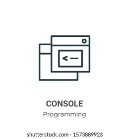 Console outline vector icon. Thin line black console icon, flat vector simple element illustration from editable programming concept isolated on white background