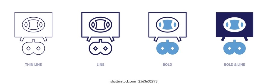 Console recording icon in 4 different styles. Thin Line, Line, Bold, and Bold Line. Duotone style. Editable stroke.