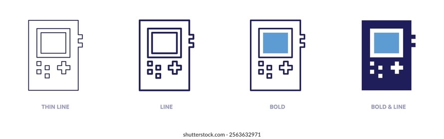 Console release icon in 4 different styles. Thin Line, Line, Bold, and Bold Line. Duotone style. Editable stroke.