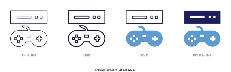 Console repair icon in 4 different styles. Thin Line, Line, Bold, and Bold Line. Duotone style. Editable stroke.