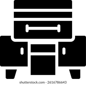 Console Table Glyph Vector Icon Design