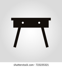 Console table vector icon with drawers. Furniture types. Hallway furniture and storage concept. Interior design.