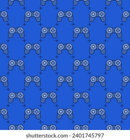 Console Video Game Controller vector Wireless Gamepad concept colored seamless pattern