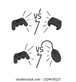 Console video game gamepad versus computer mouse or other controller