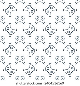 Console Videogame Controller vector Wireless Joypad concept linear seamless pattern