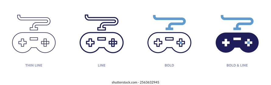 Console warranty icon in 4 different styles. Thin Line, Line, Bold, and Bold Line. Duotone style. Editable stroke.