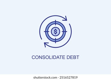 Consolidate Debt Vector Icon Or Logo Illustration