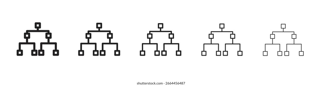 Consolidation icon line art vector collection on white background