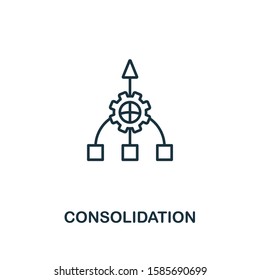 Consolidation icon. Line style element from business strategy collection. Thin Consolidation icon for web design, software and infographics.